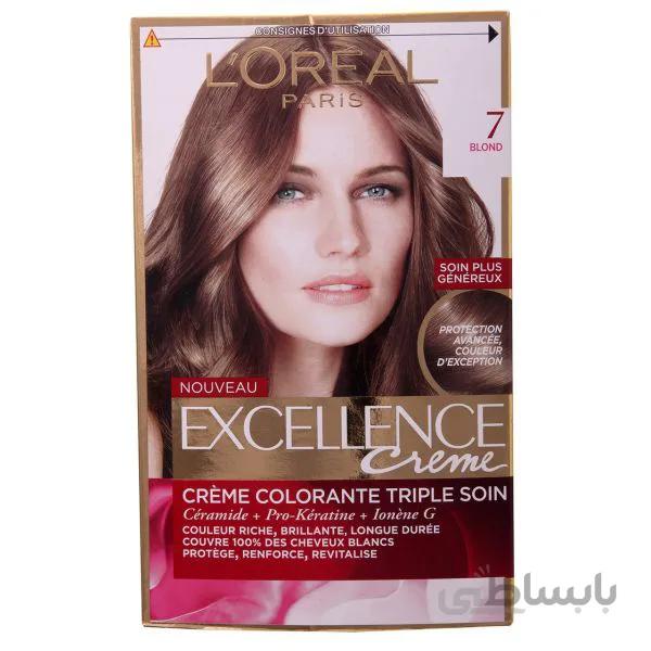 کیت رنگ مو لورآل مدل Excellence شماره 7 ا LOreal Excellence No 7 Hair Color Kit