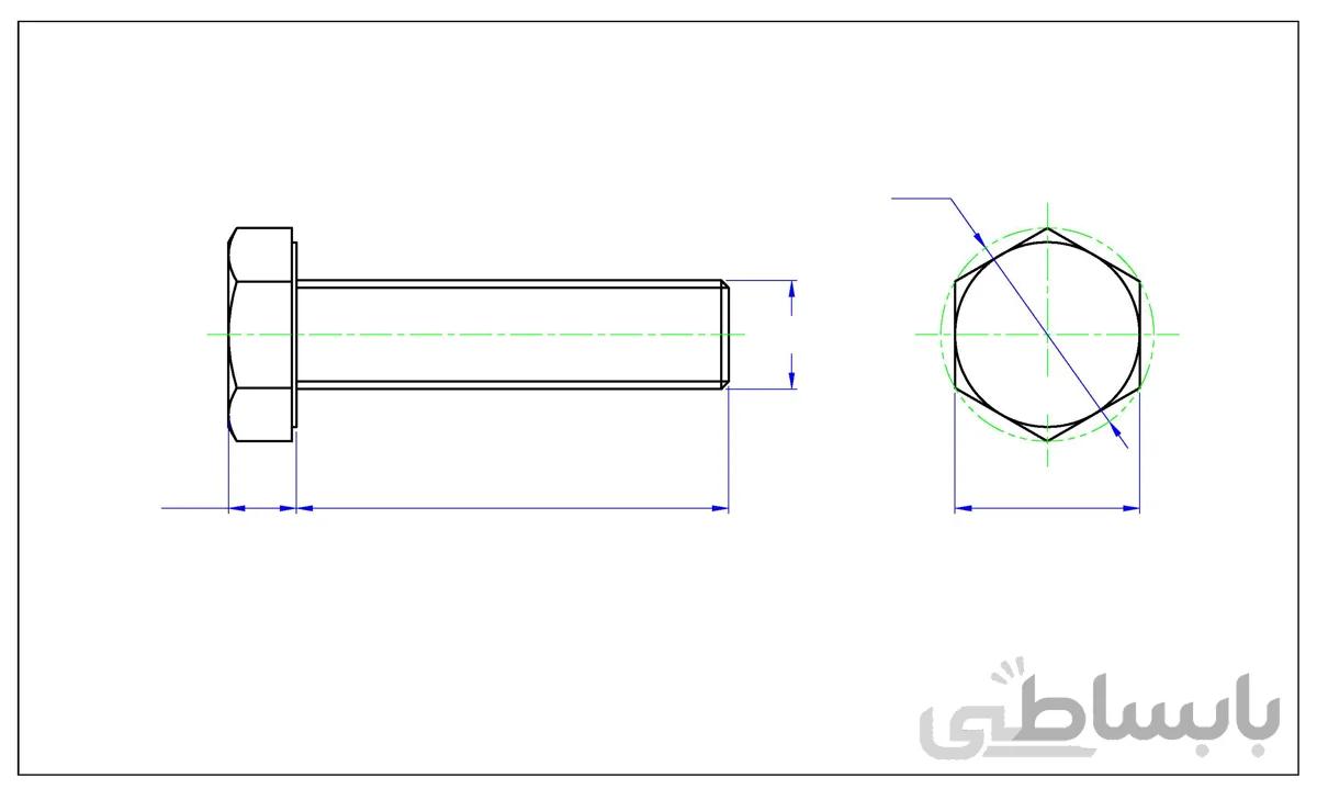 پیچ آچاری تمام دنده M4 x 8 آهن ( گرید 5.6 )
