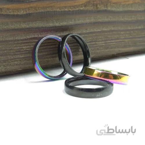رینگ استیل مشکی و هولوگرامی