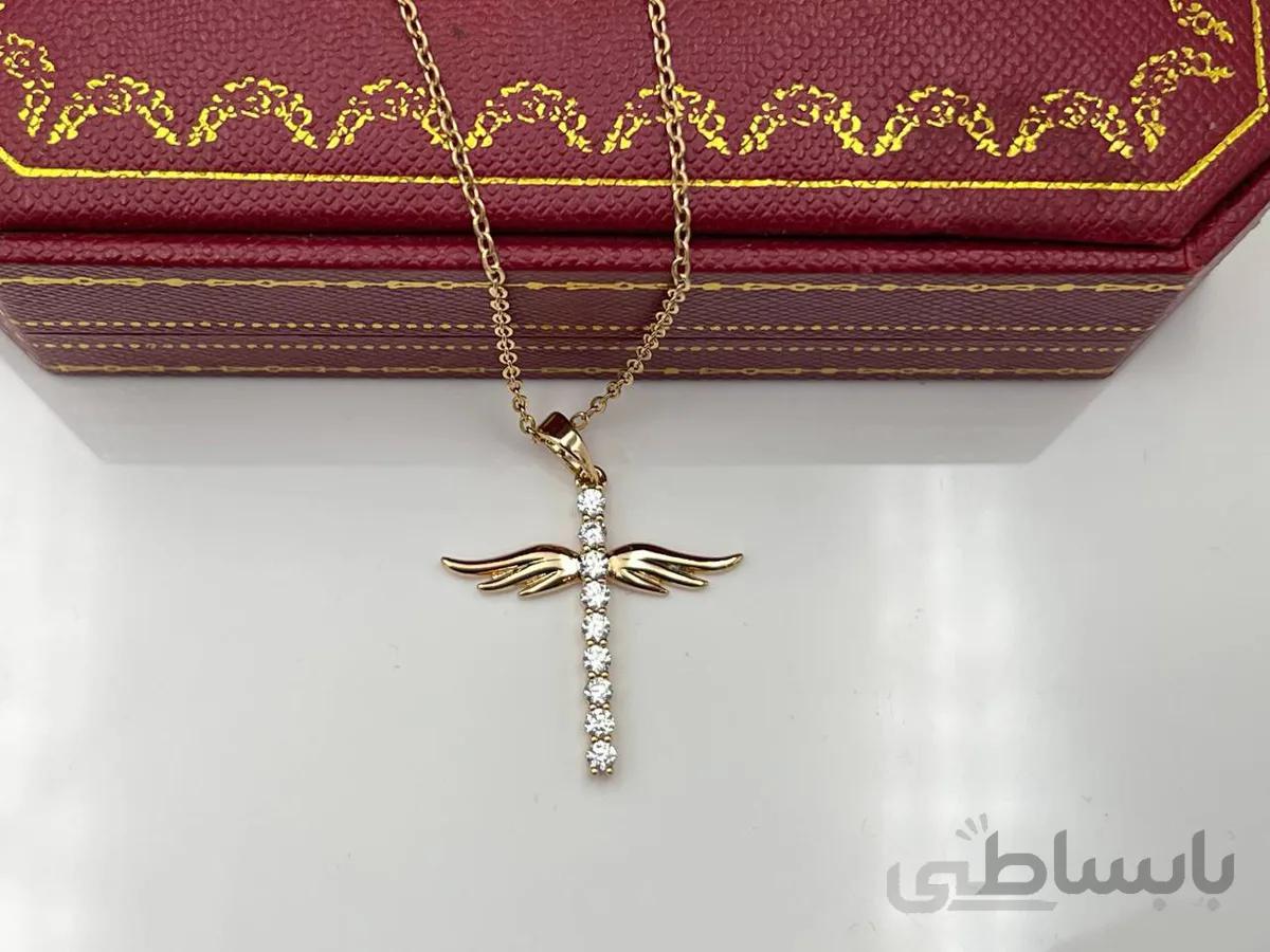 گردنبند صلیب و بال فرشته ژوپینگ