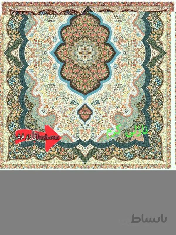 فرش کاشان 1000شانه طرح نازلی کرم