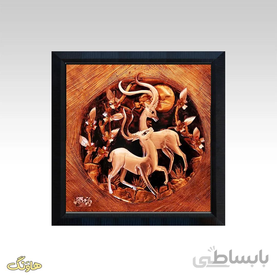 تابلو مسی دو غزال D006