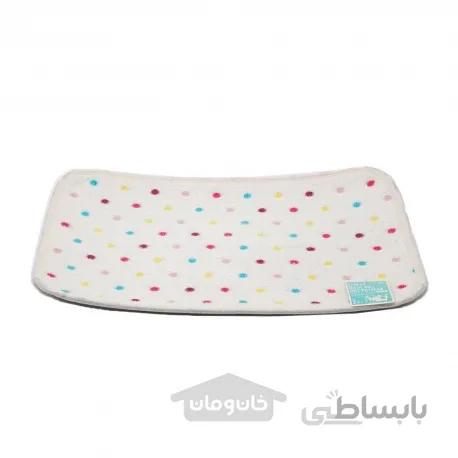 پادری حمام رنگ سفید طرح خال خالی