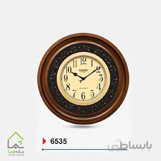 ساعت دیواری چوبی طرح منبت کاری 6535