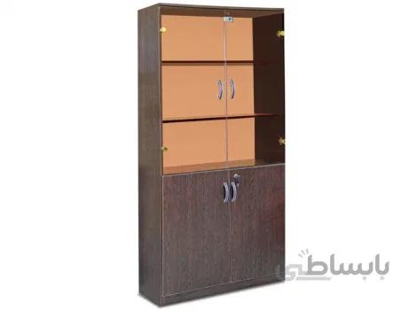 کتابخانه شیشه ای درب دار کد d110