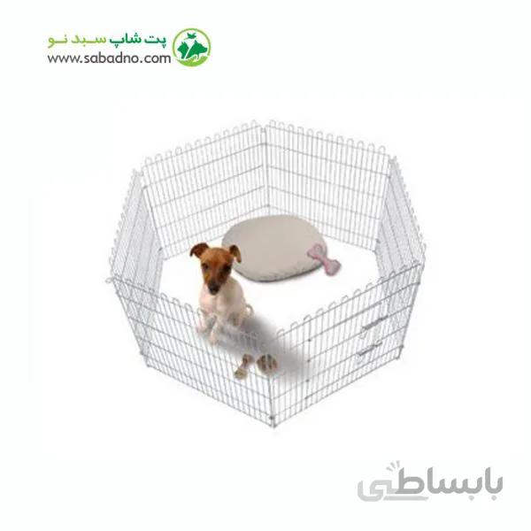 پارک سگ آبکاری کروم 6 تکه ارتفاع 90