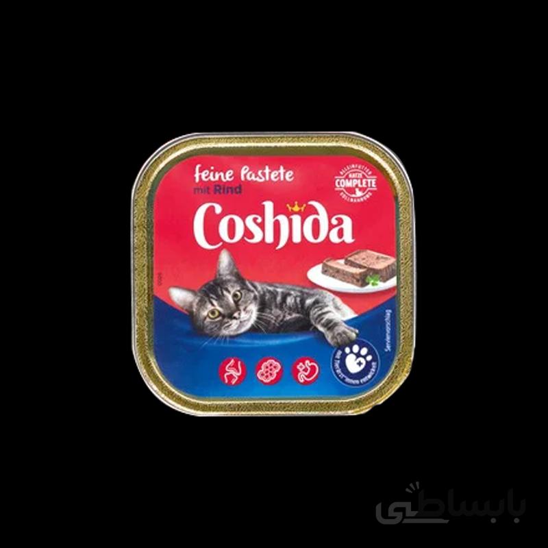 غذای کاسه ای گربه کوشیدا با طعم گوشت گاو Coshida Pate Beef وزن 100 گرم