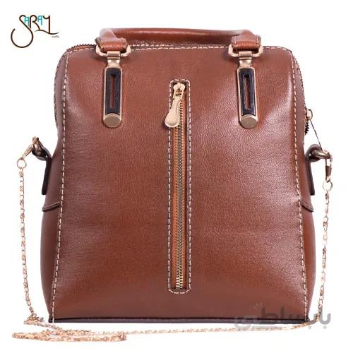 کیف دستی زنانه چرم گاوی اصل قهوه ای مدل 1302