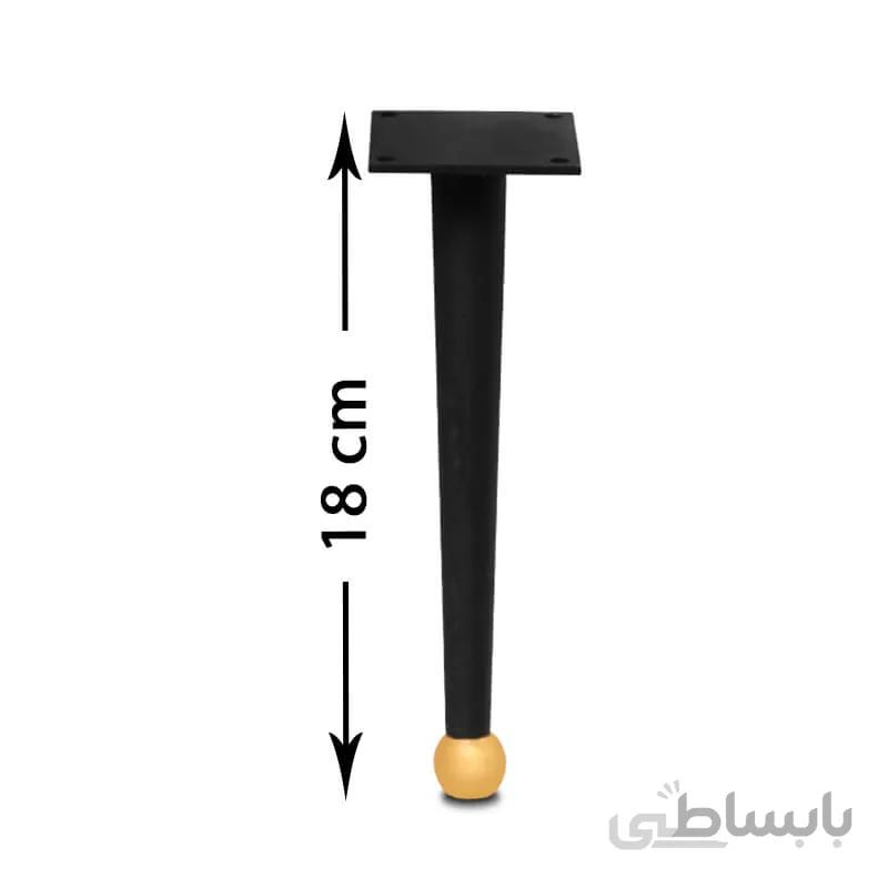 پایه مبل صدرا مشکی ۱۸ سانت