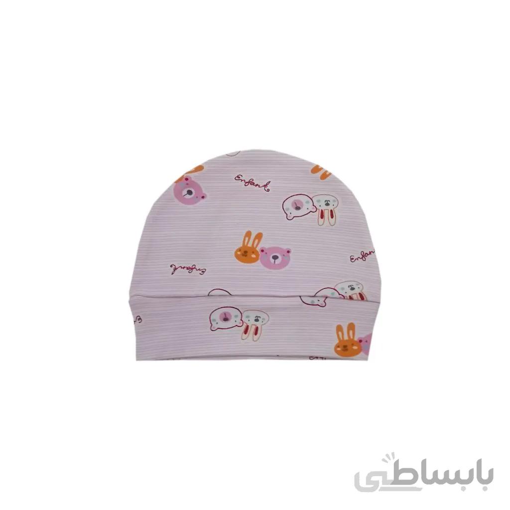 کلاه گرد نوزادی بی بی سان طرح خرگوش و خرس