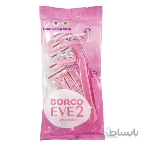 خودتراش 2 تیغه زنانه دورکو مدل EVE2 Disposable بسته 5 عددی