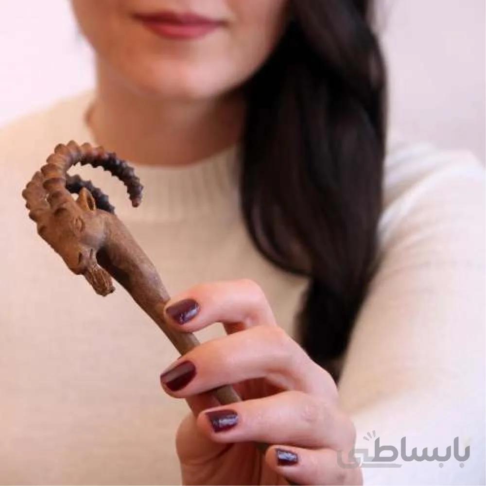 استیک مو دست ساز طرح بز کوهی ا Handmade antelope hair stick