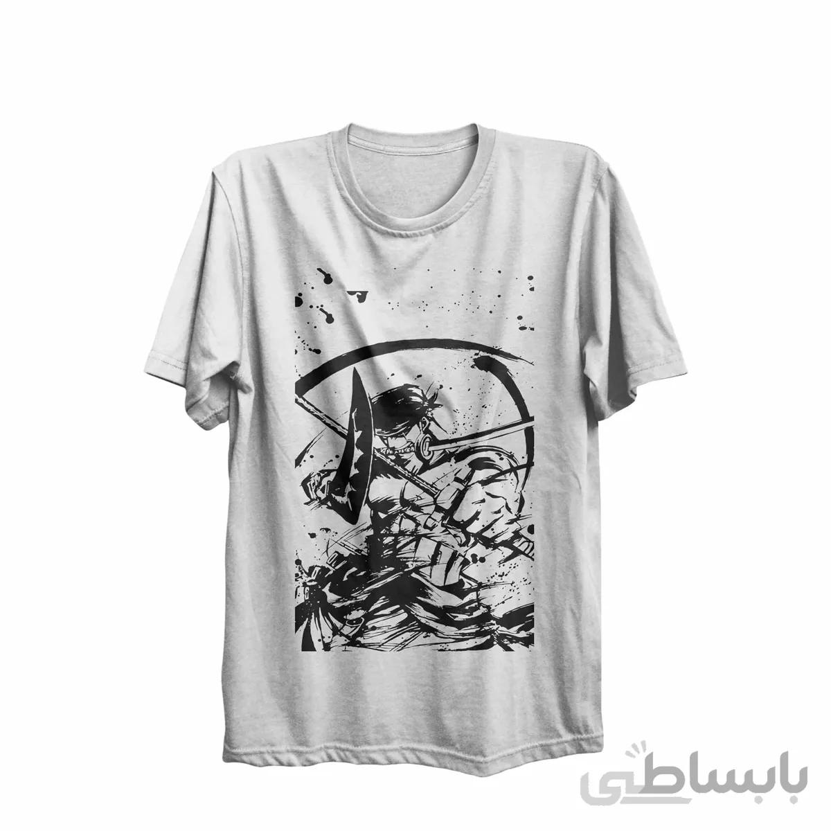 تیشرت یقه گرد سفید طرح انیمه وان پیس one piece-کپی-کپی-کپی