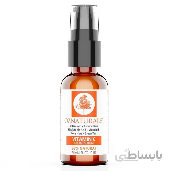 سرم صورت ویتامین سی آز نچرال اصل | ضد لک، روشن کننده ضد منافذ پوست | ۳۰ میل ا OZ Naturals Vitamin C Facial Serum 30ml