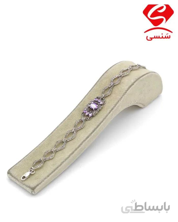 دستبند نقره آمتیست