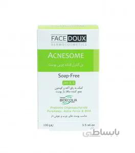 پن کنترل کننده چربی فیس دوکس سری آکنه زوم 100 گرمی ا Facedoux Acnesome Syndet Bar 100 gr