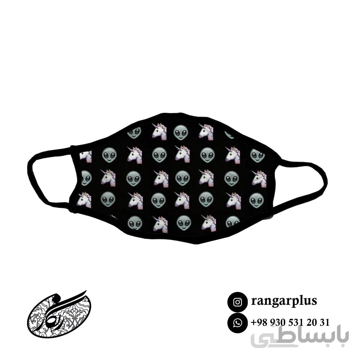 ماسک طرح تک شاخ و ادم فضایی