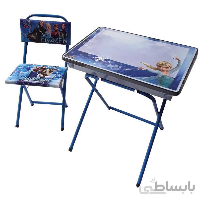 میز و صندلی تحریر تاشو دخترانه طرح فروزن