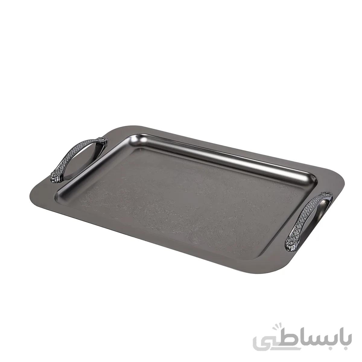 سینی استیل طرح مستطیل بزرگ