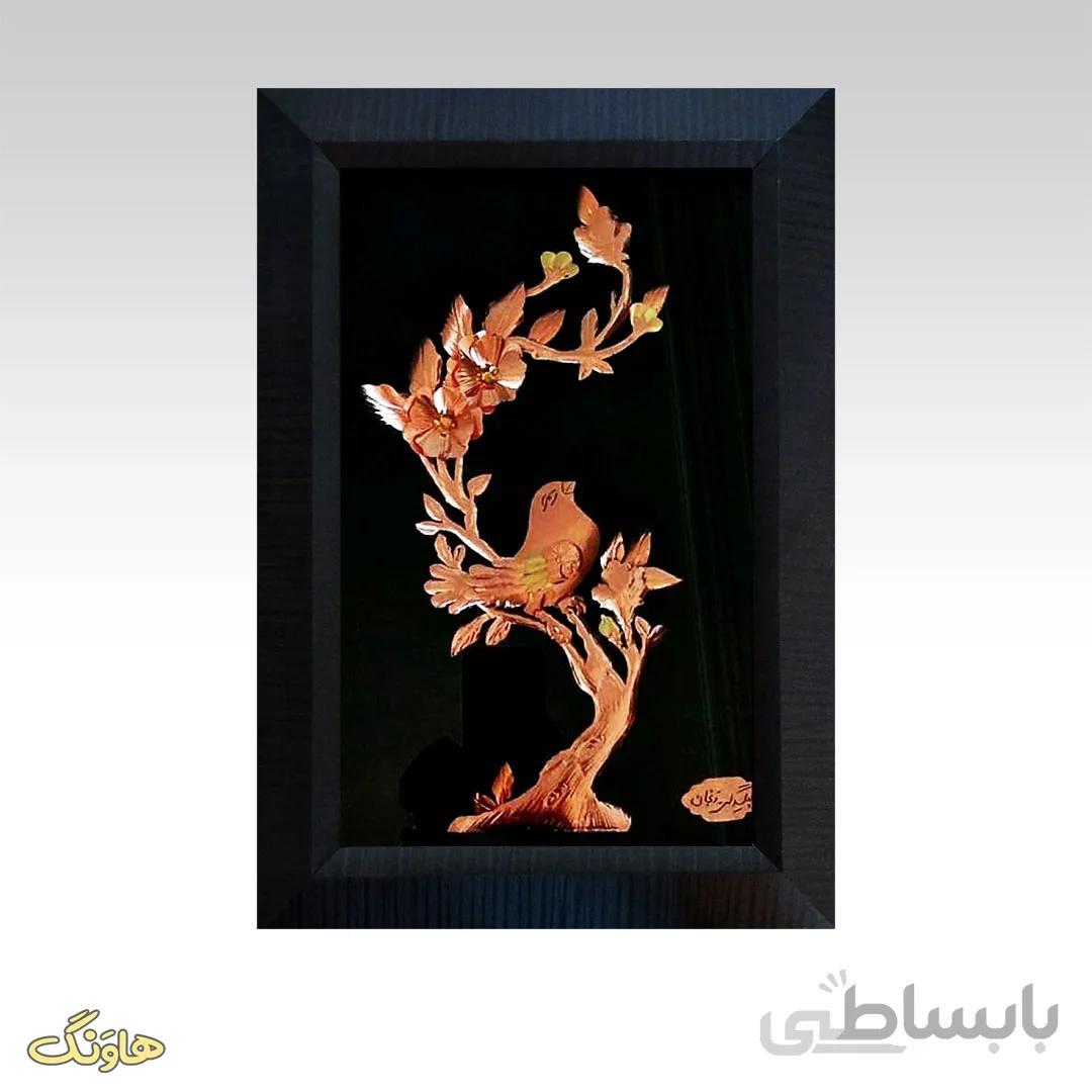 تابلو معرق گل و مرغ مینیاتوری A01