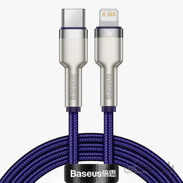کابل تبدیل USB-C به لایتنینگ باسئوس طول یک متر مدل Metal Data 20W