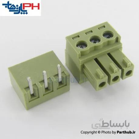 ترمینال 3 پین رایت انگل 3.81mm