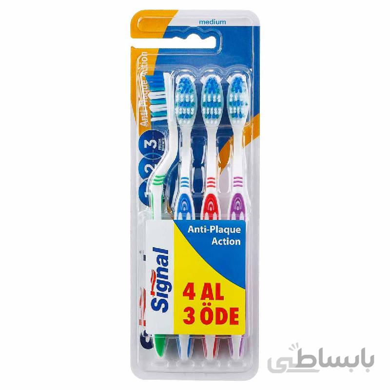 پک مسواک سیگنال مدل آنتی پلاک بسته 4 عددی