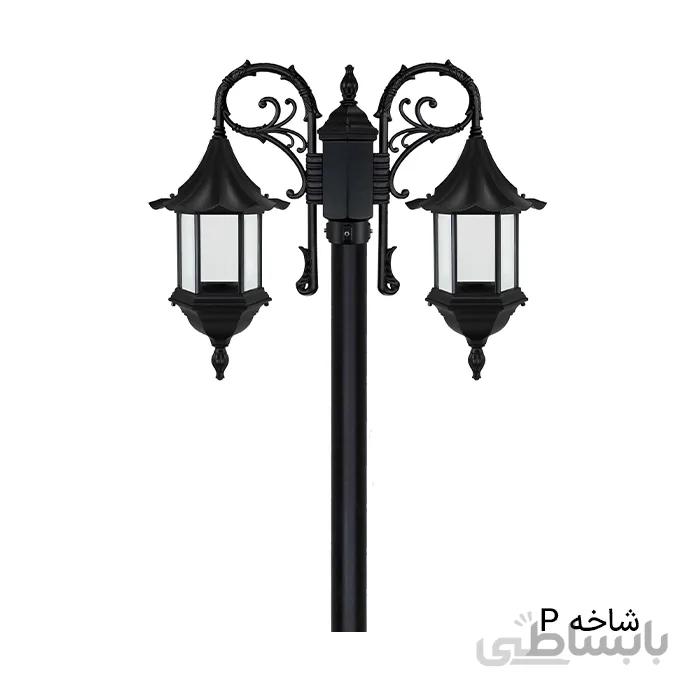 چراغ ایستاده حیاطی دوشاخه لاکچری سری دو کوچک