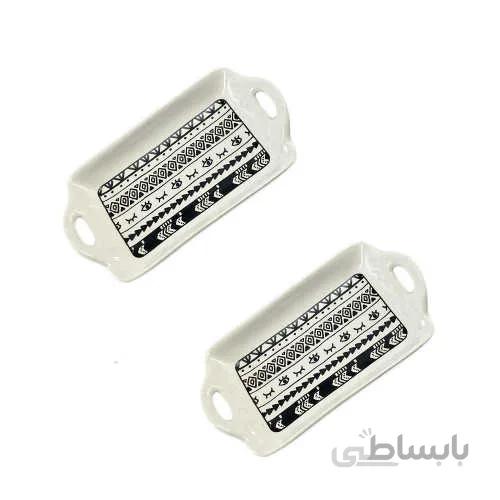 ظرف سرو مایا هوم طرح مستطیل بسته دو عددی کد 002