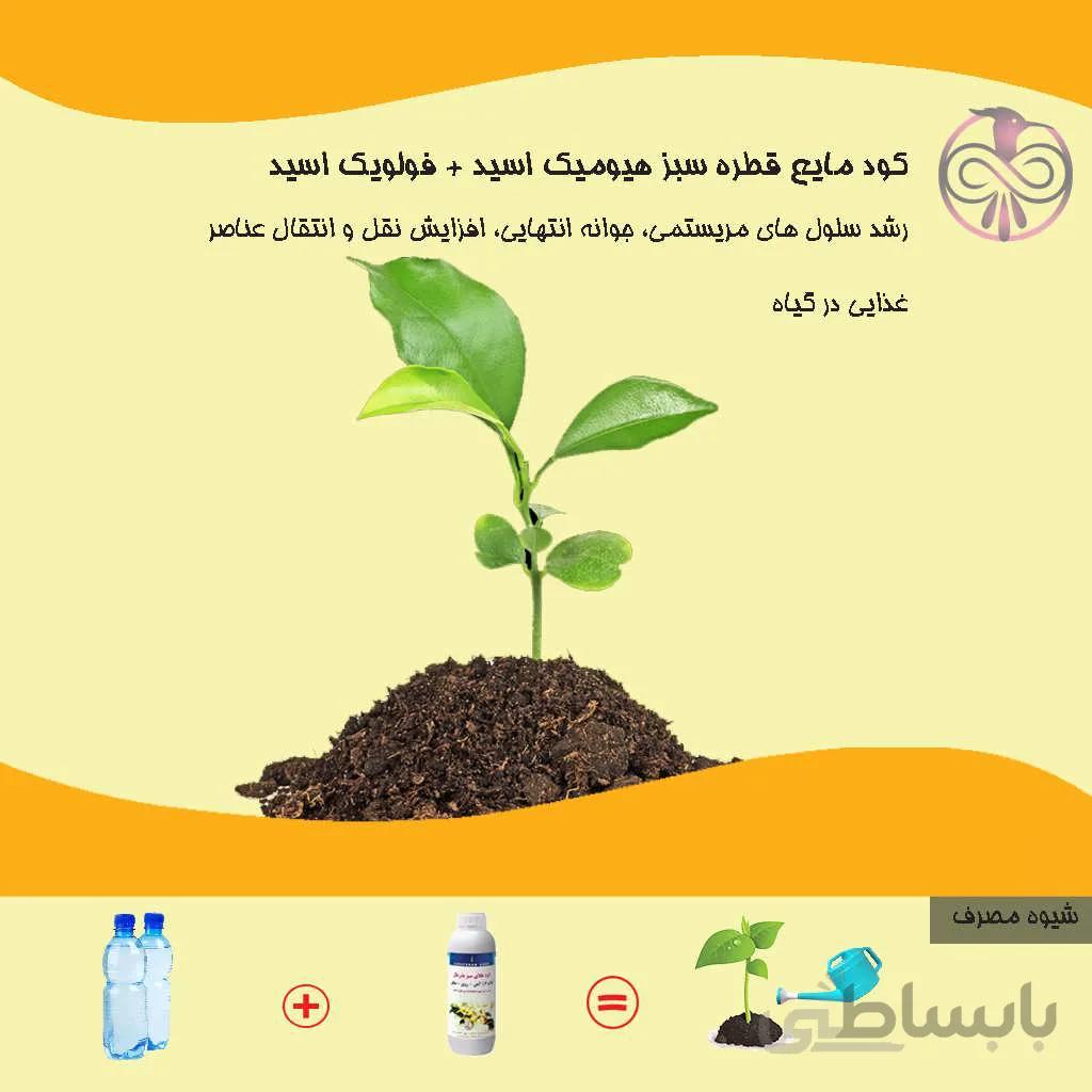 کود مایع قطره سبز هیومیک اسید + فولویک اسید