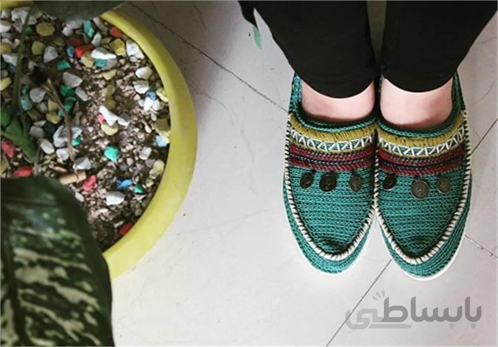 گیوه دست دوز گلدوزی شده کد 16 ا Handmade embroidery sneaker code 16