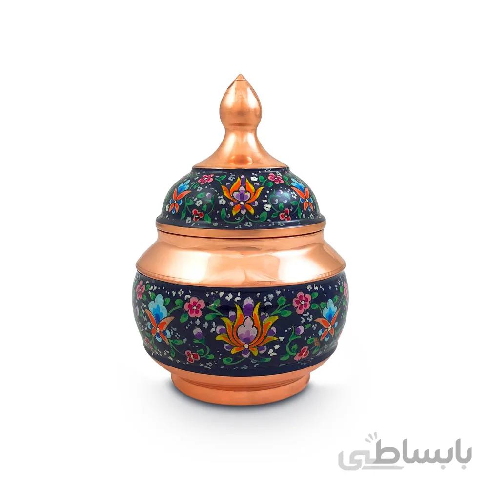 قندان مس و پرداز 13 سانتی