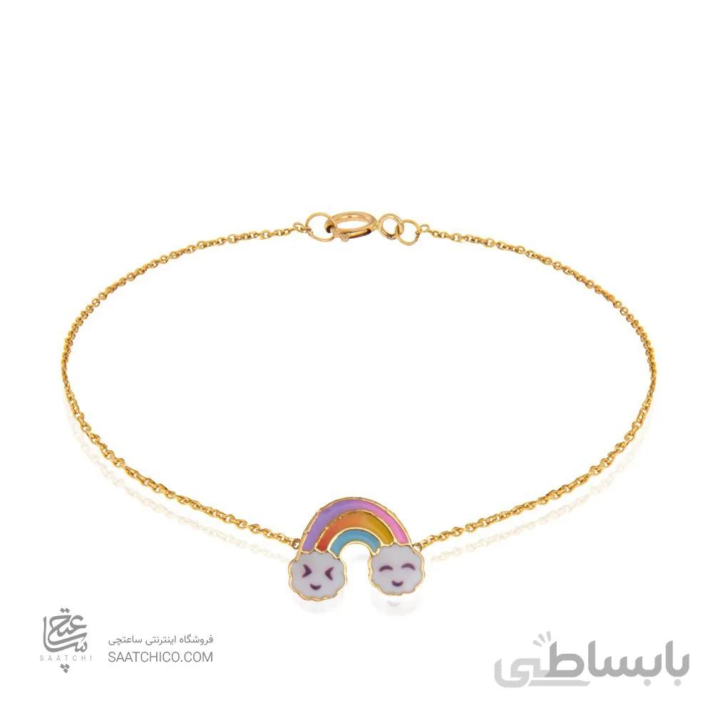 دستبند طلا کودک طرح رنگین کمان کد KB329