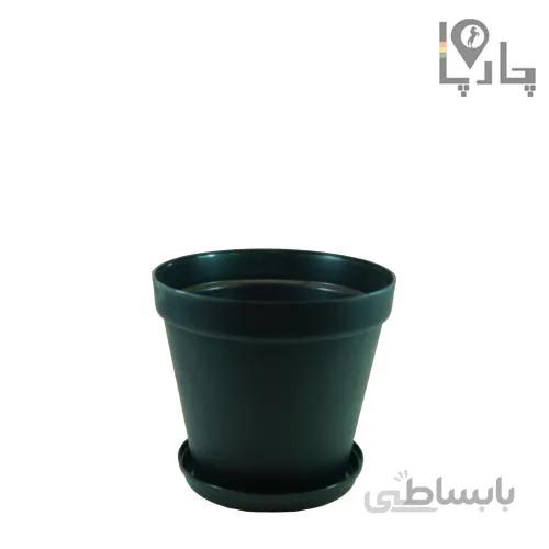 گلدان ساده پلاستیکی مشکی شهر آذین سایز مینی