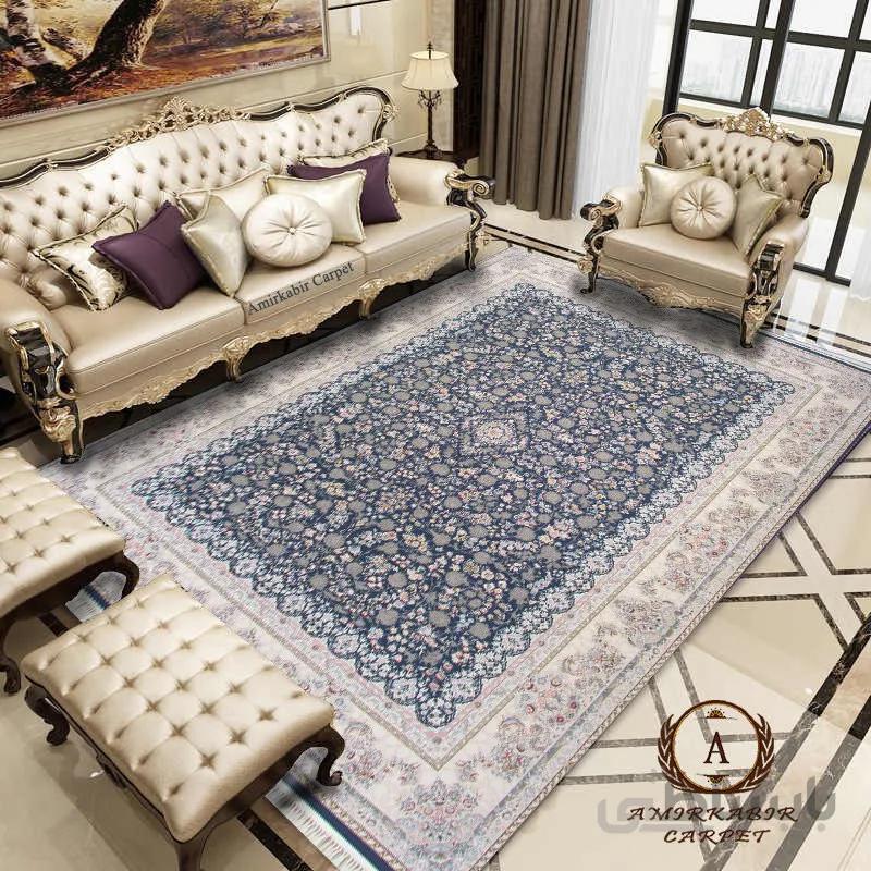 فرش ماشینی دلوان اطلسی برجسته/ 1200 شانه