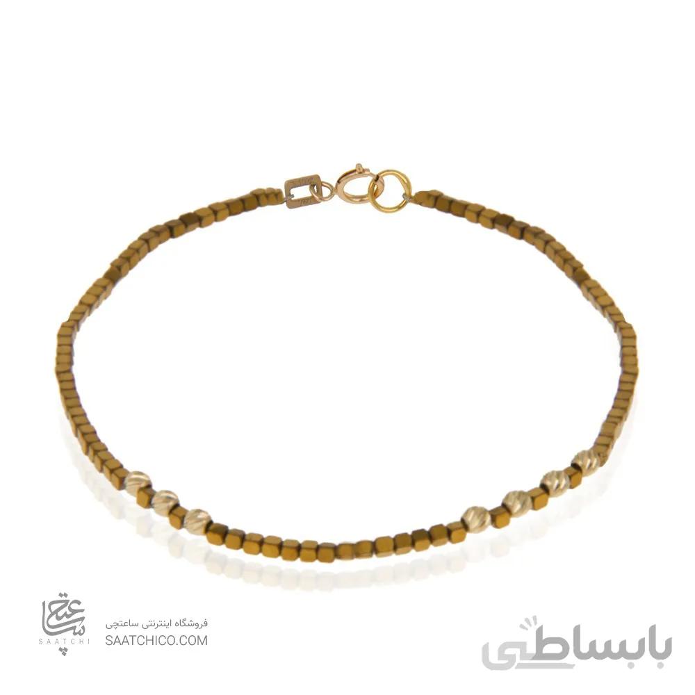 دستبند سنگ با گوی طلا مدل البرنادو کد XB873