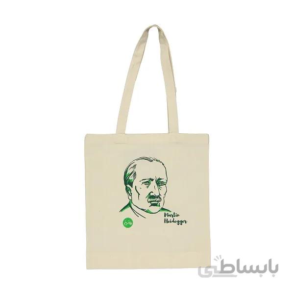 ساک خرید پارچه ای مانیز طرح مشاهیر مدل هایدگر
