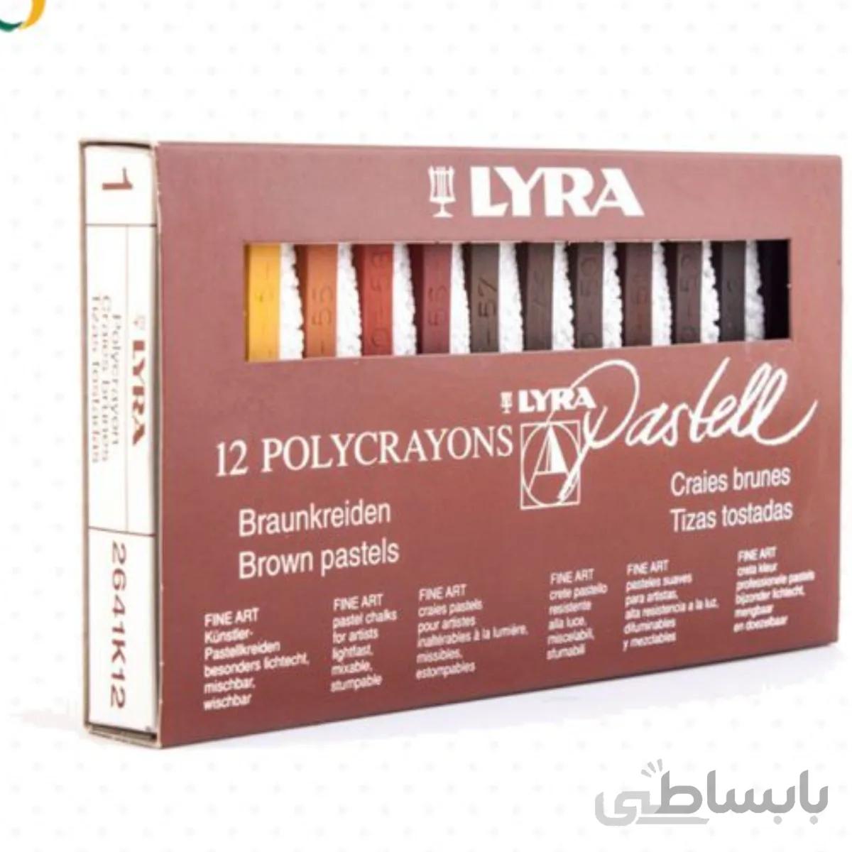 پاستل گچی 12 رنگ لیرا سری قهوه ای ها - LYRA Polycrayons 12 Color Chalk Pastel Skin Tone
