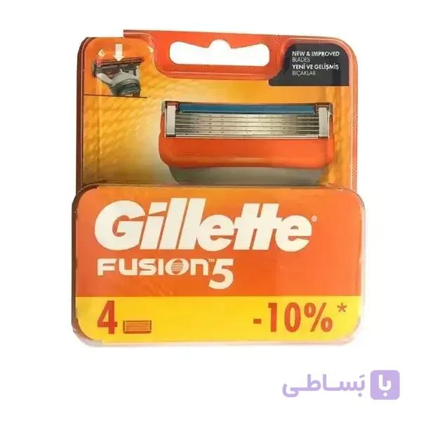 تیغ یدک ژیلت مدل فیوژن بسته ۴ عددی gillette fusion