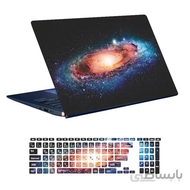 اسکین لپ تاپ طرح Space کد ۳۲ به همراه استیکر کیبورد