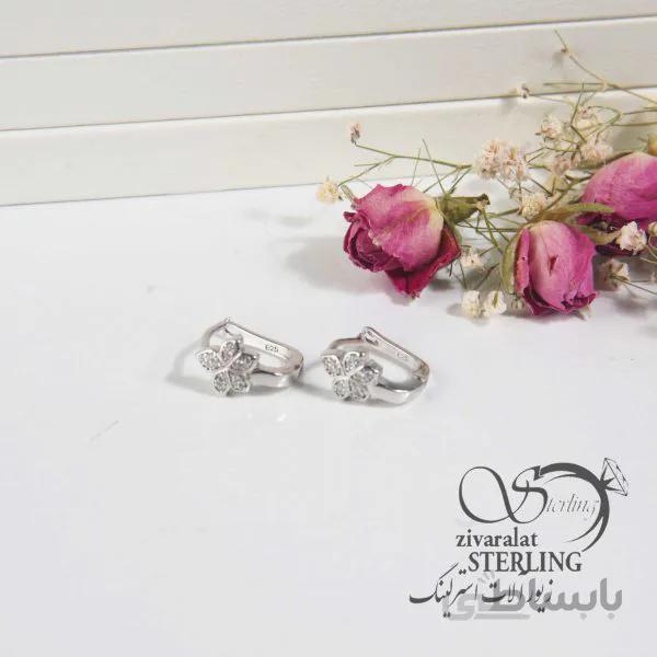 گوشواره نقره مدل گل پنج پر