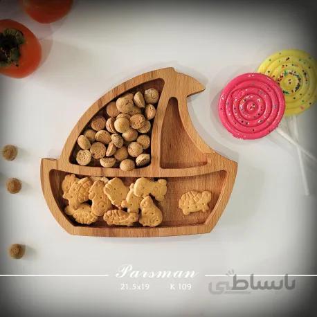 ظرف چوبی کودک طرح قایق