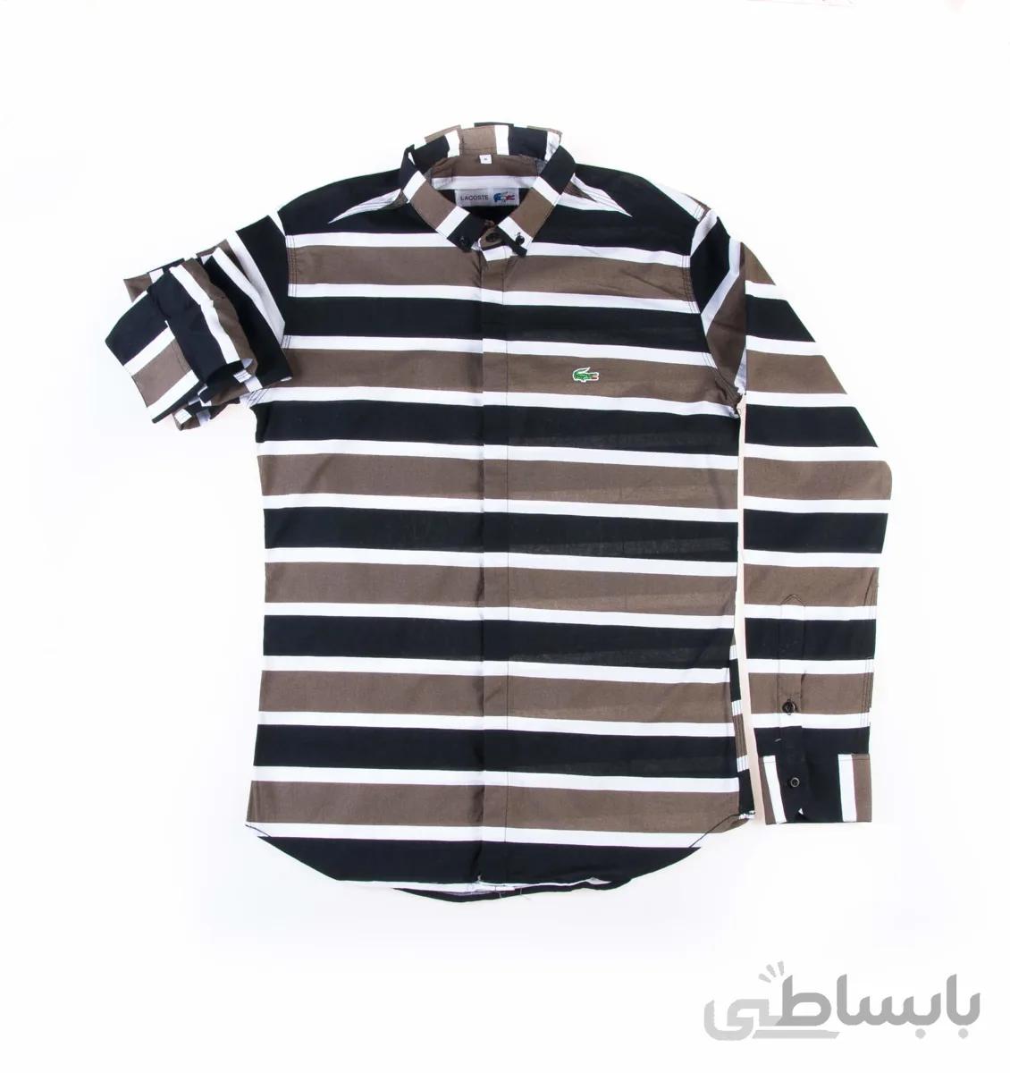 پیراهن مردانه طرح لاکوست راه راه P1003