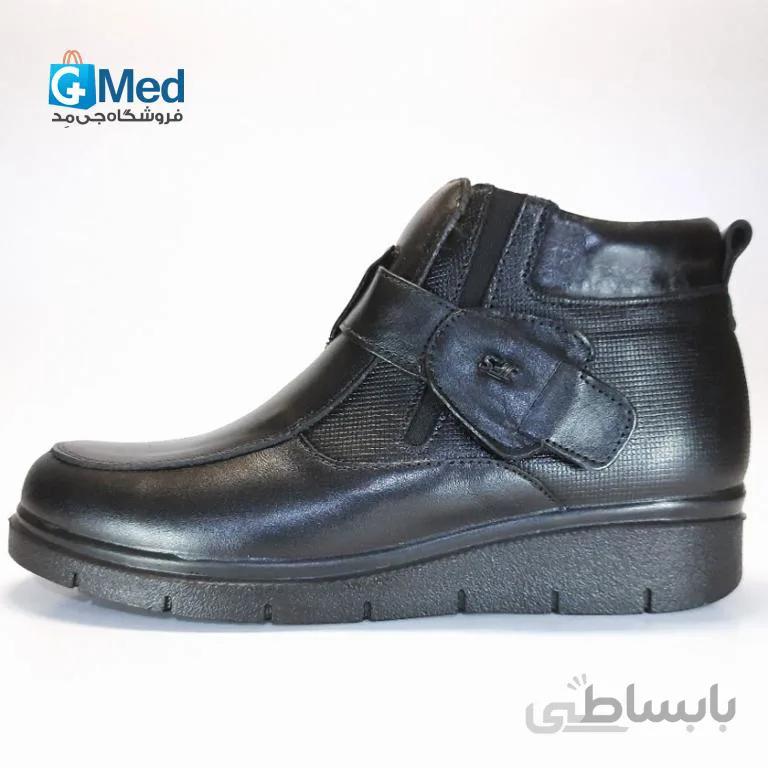 نیم بوت چرم طبی زنانه جی اف اس کد ۱۶۴ رنگ مشکی