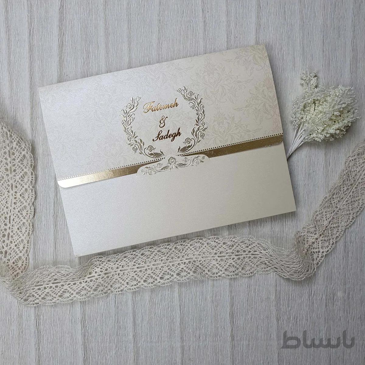 کارت عروسی کد 4857 رنگ کرم