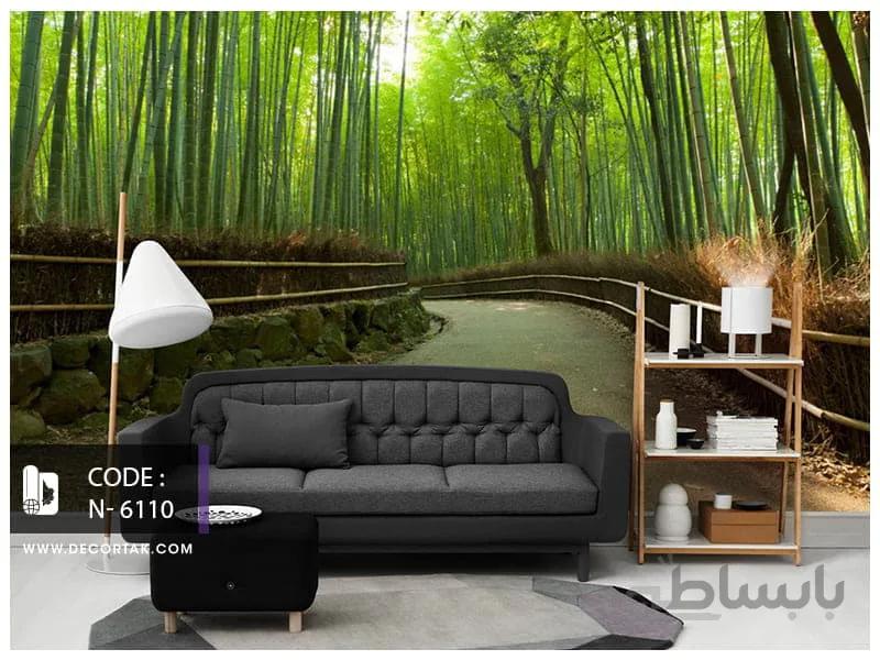 پوستر دیواری طبیعت طرح جنگل بامبو کد N-6110