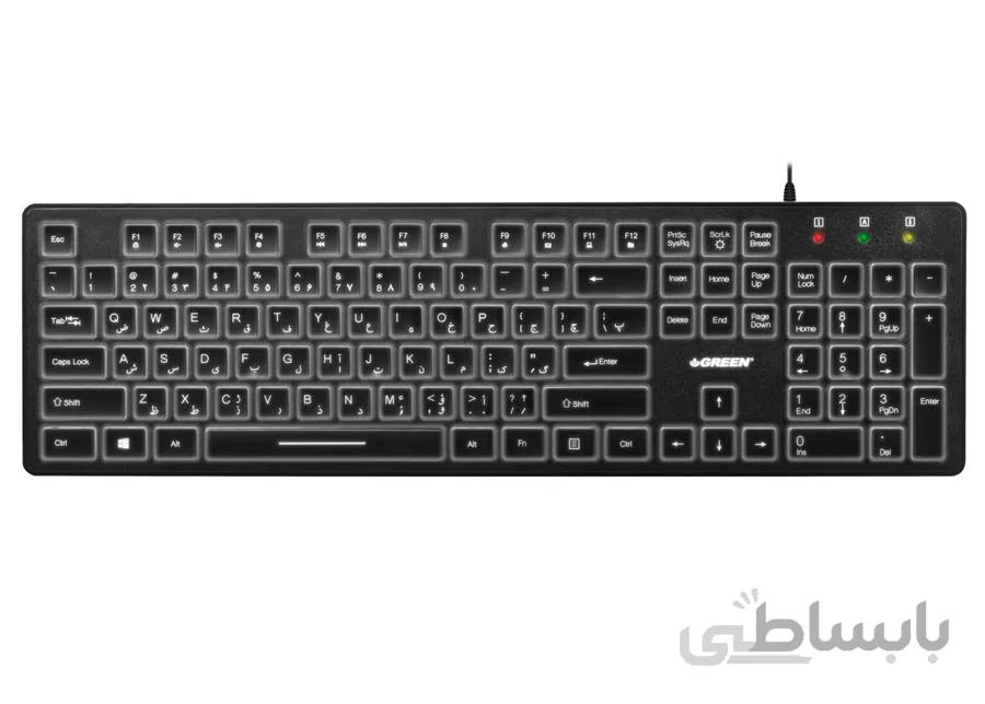 کیبورد گرین مدل GK401 باحروف فارسی ا Green GK401 Keyboard With Persian Letters