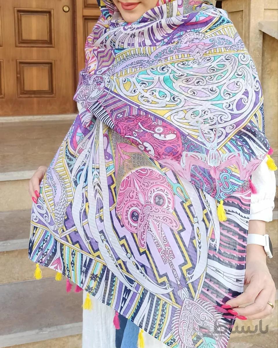 شال نخی صورتی / تابستان و پاییز ا scarf
