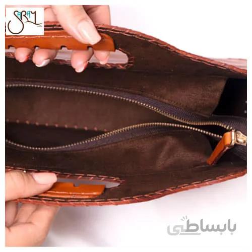 کیف چرم گاوی مجلسی زنانه حکاکی دست دوز مدل 0902