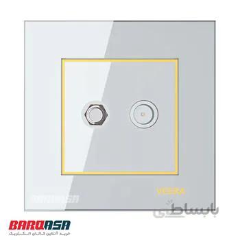 پریز آنتن مرکزی ویرا مدل امگا سفید طلایی سفید